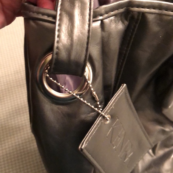 Vintage 80’s/90’s KENRA Metallic Grey Promo Bag Clutch Shoulder Tote - #OS020 - Picture 7 of 11